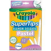 MARCADORES CRAYOLA LAVABLES SUPER TIPS PASTEL 12 COLORES