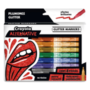MARCADORES CRAYOLA ALTERNATIVE GLITTER 8COLORES