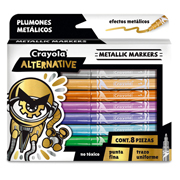 MARCADORES CRAYOLA ALTERNATIVE METALICOS8 COLORES