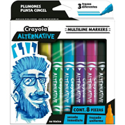 MARCADORES CRAYOLA ALTERNATIVE MULTILINECON CON AROMA, 8 COLORES
