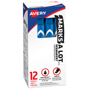 Marcador grande permanente azul AVERY con 12 piezas marks-a-lot