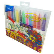 Marcador dúo Aquarelo punta bala de 1 y 2 mm colores surtidos empaque 12 pzas