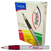 Marcador permanente ultra fino Signal 0.5 mm color rojo caja con 12 pzas