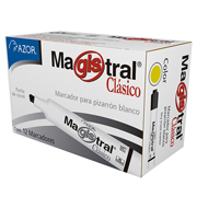 Marcador Magistral Clásico punta cincel 6 mm color amarillo caja con 12 pzas