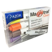 Marcador Magistral Clásico punta cincel 6 mm colores surtidos empaque con 4 pzas