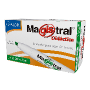 Marcador Magistral Didáctico punta cincel 6 mm color verde caja con 12 piezas