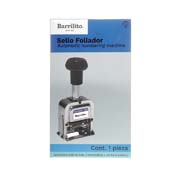 Sello foliador 8 dígitos Barrilito cuerpo metálico