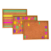 Pizarrón de corcho GBC con diseño marco tipo madera  40x60cm