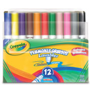Plumones Crayola brillantes gruesos lavables 12 piezas