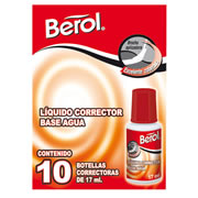 Corrector liquido Berol, botella de 17 ml con brocha 1 pieza