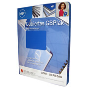 Cubierta plástica tamaño carta GBPlak liso GBC color azul medio