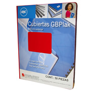 Cubierta plástica tamaño carta GBPlak liso GBC color rojo