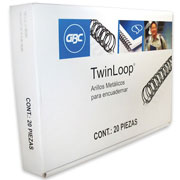 Arillo metal Twin Loop negro  1/2' GBC paso 3:1 capacidad 96-110 hojas