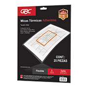 Mica adherible GBC tamaño carta 3 mil  tamaño carta espesor de 3 milésimas