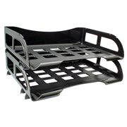 Charola lateral Sablón tamaño oficio dospisos color negro