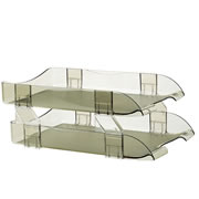 Charola vertical Sablón tamaño oficio dos pisos color humo