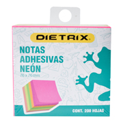 Notas adhesivas Dietrix colores neón 7.5x 7.5 cm con 200 hojas