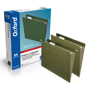 Folder colgante Oxford carta color verdecaja con 25 pzas