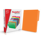 Folder de color Pendaflex carta color naranja ceja 1/2 caja con 50 pzas