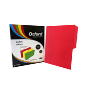 Folder de color Oxford carta color rojo ceja 1/2 caja con 100 pzas