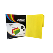 Folder de color Oxford carta color amarillo ceja 1/2 caja con 100 pzas