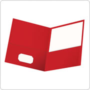 Folder con doble solapa Oxford carta color rojo caja con 25 pzas