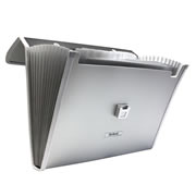 Archivo expandible Oxford carta color plata con cierre de broche