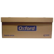 Caja para archivo Oxford Kraft oficio tapa integrada tipo cofre