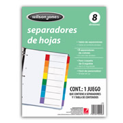 Separador sin numeración 8 divisiones ACCO tamaño carta