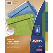 Separador plástico carta 5 divisiones AVERY tecnología laser/inkjet