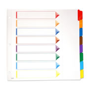 Separador con índice Oxford carta cejas de colores con 8 divisiones
