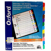 Separador con índice Oxford carta cejas de colores con 12 divisiones