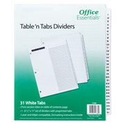 Separador blanco carta 31 divisiones AVERY tecnología laser/inkjet