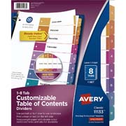 Separador blanco carta 8 divisiones AVERY tecnología laser/inkjet