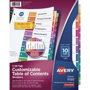 Separador blanco carta 10 divisiones RY tecnologia laser/inkjet