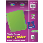 Separador plástico carta mensual AVERY pestañas mensuales