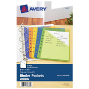 Separador plástico esquela 5 divisiones AVERY multicolor tamaño esquela