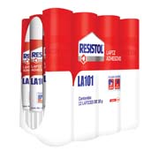 Lápiz adhesivo Resistol en barra de 10 grs charola con 12 piezas