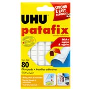 Pastillas de pegamento UHU, Patafix color blanco con 80 almohadillas
