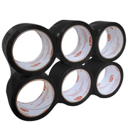 Cinta 184 de empaque TUK 48mm x 50m , color negro, con 6 piezas