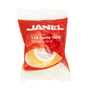 Cinta adhesiva línea 119 transparente JANEL 18x33 corte fácil 1 pieza