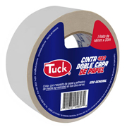 Cinta 402 doble capa TUK 48mm x 33m , color crema, 1 pza