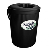 Cesto tapa circular Sablon inorganico color negro