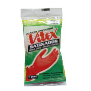 Guantes de latex antiderrapantes N. 8 Vitex color rojo