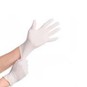 Guante de látex talla grande color blanco paquete con 100 piezas