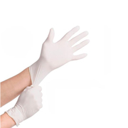 Guante de látex talla mediana color blanco paquete con 100 piezas
