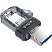 Memoria USB Sandisk Ultra Dual Drive M3.0, 32GB, USB 3.0, Gris