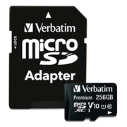 MICROSDXC PREMIUM VERBATIM 256GB CLASE 10 CON ADAPTADOR