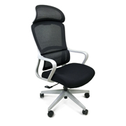 Silla ejecutiva ERGO UMBRIA respaldo en malla y asiento en tela con cabecera