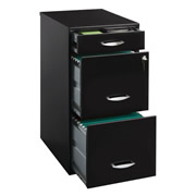 Archivero metálico SPACE SOLUTIONS tamaño carta 2 gavetas + 1 cajón color negro